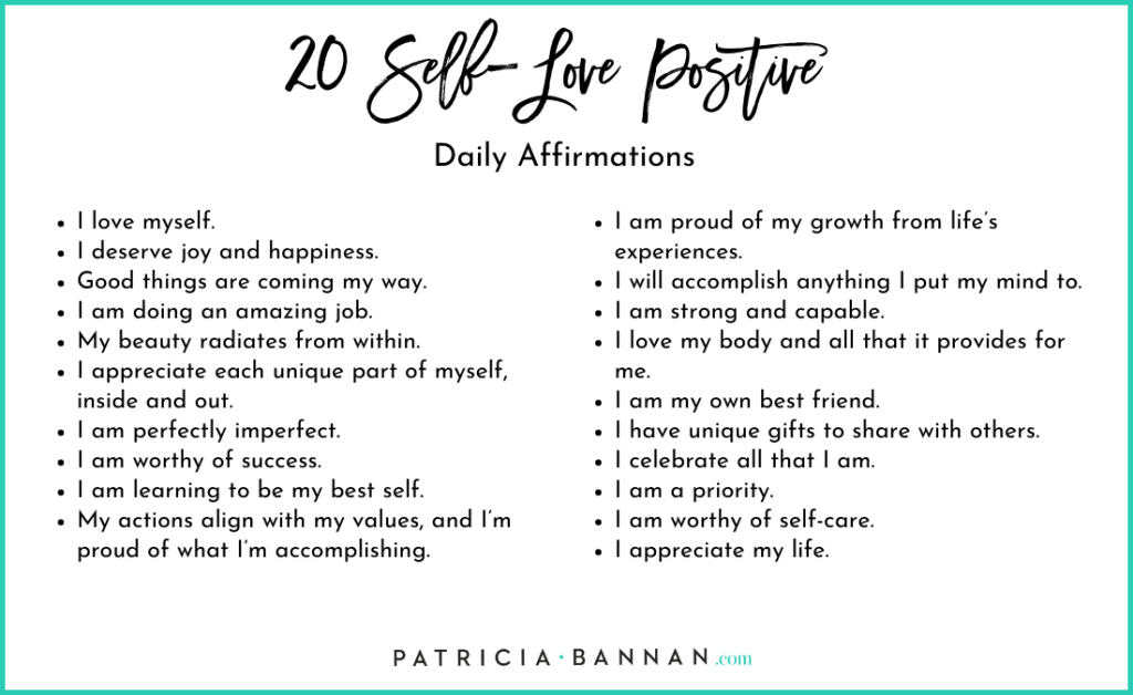 20 Self Love Positive Daily Affirmations For Women Patricia Bannan Ms Rdn