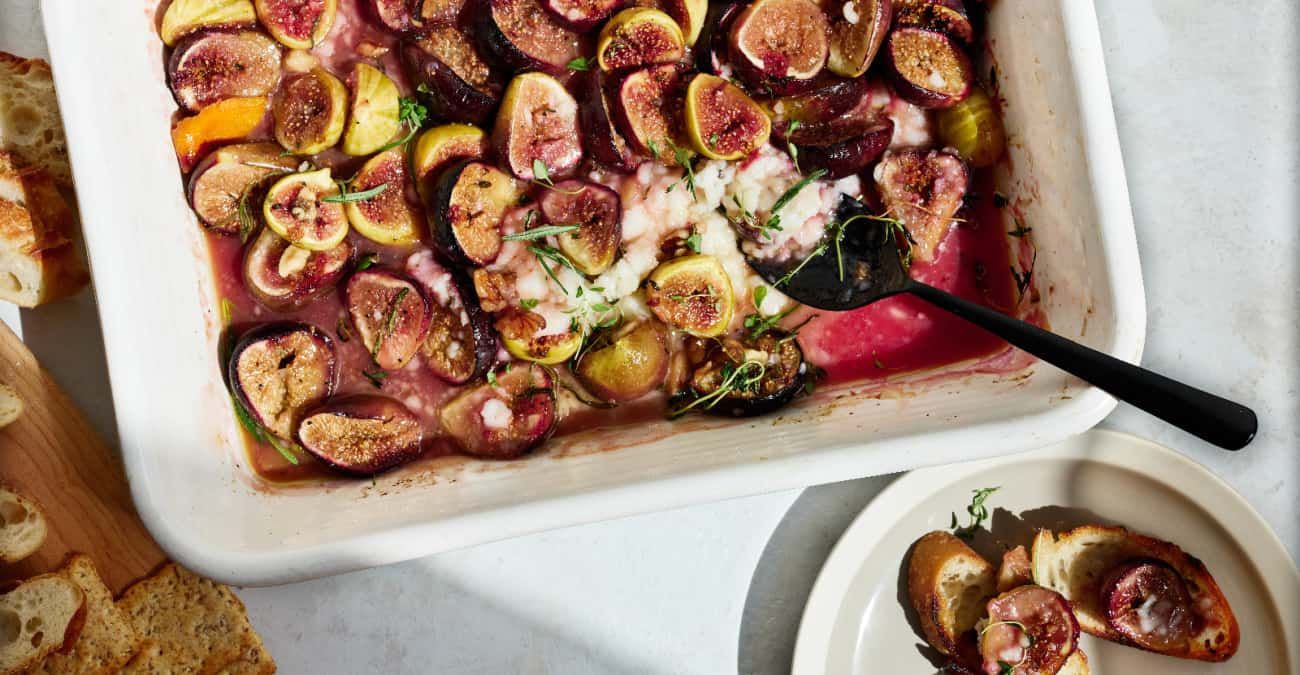 Baked Feta Dip with Figs and Fresh Herbs